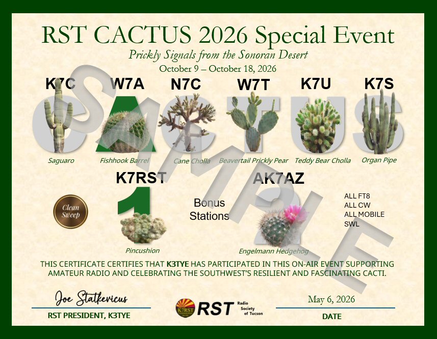 Example CACTUS Hunter Certificate